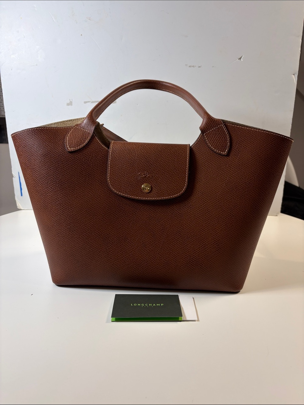 Longchamp Épure L Shoulder Bag Brown Leather Excellent Condition - Picture 2 of 9